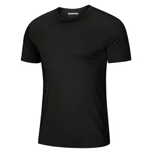 Wholesale custom polyester quick dry lightweight wrinkle free men's short sleeve t shirt men running workout top tee shirts