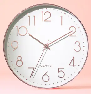 Modern decorative plastic highlight Silver Frame Elegance Wall Clock