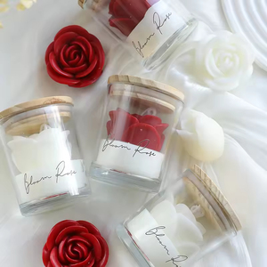 Wholesale Wedding Soy Wax Romantic Rose Scented <b>Candles</b>, Valentine's Day Gifts Glass Scented <b>Candles</b> for Party Home Decoration - Product Image 6