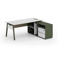Conjunto de Escritorio Ejecutivo Modular Moderno y Ecológico en Forma de L, Adecuado para Trabajo Administrativo, con Garantía de Dos Años