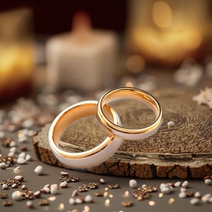 Bagues de couple en titane plaqué <span class=keywords><strong>or</strong></span>, <span class=keywords><strong>18</strong></span> carat, bijoux de couple mat, pour amoureux, offre spéciale, nouvelle collection - Product Image 3