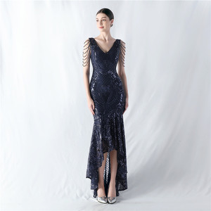 فستان سهرة عربي جديد للنساء مزين بالترتر فستان هندي للحفلات فساتين وصيفات العروس - Product Image 5