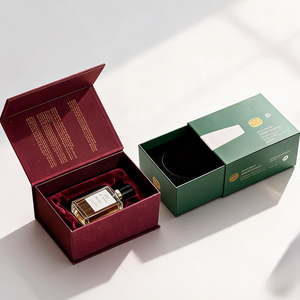 Boîte en papier personnalisée avec logo imprimé, fabriquée à la main, avec tiroir coulissant, couvercle magnétique, pour soins de la peau, savon, cosmétiques, parfum, emballage cadeau vide - Product Image 1
