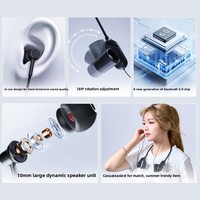 Nouveau casque tour de cou 5.0 en gros pour usine, étanche, conception magnétique à fixation auriculaire, résistant au vent fort, en caoutchouc