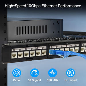 Panneau de brassage Ethernet 1U vide 24 ports 19 pouces RJ45 FTP pour montage en rack, pour commutateur réseau Gigabit - Product Image 5