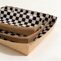 Boîte à collation frite en forme de bateau avec logo personnalisé Boîte à bateau en papier kraft enduit pour côtelettes de poulet et frites