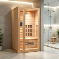 Sauna Uap Inframerah Kayu Solid Fleuran Modern dengan Panel Kontrol Komputer untuk 2 Orang - Ramah Lingkungan untuk Penggunaan Rumah & Komersial