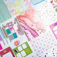 Kit Completo de Diario de Estudio Bíblico Imoda, Cuaderno Espiral A5 de 96 Hojas, Bolígrafos Neutros, Marcadores, Notas Adhesivas, Temática Religiosa