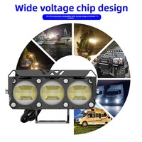Phare de moto en promotion, projecteur LED modifié pour voiture, bicolore, à trois yeux, étanche IP68, 10500LM