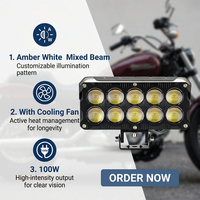 Projecteur LED auxiliaire bicolore JHS 12V 24V 6 8 10 LED pour moto avec ventilateur de refroidissement, lampe tout-terrain étanche – Fabricant