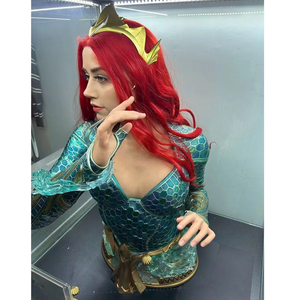 Nueva llegada: Escultura de resina, busto de Mera de pelo rojo, estatua de tamaño real del superhéroe <span class=keywords><strong>Aquaman</strong></span> para colección. - Product Image 5