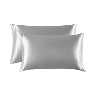 Taie d'oreiller de luxe en soie de mûrier 100% unie, taille Queen, imprimée en 3D avec logo personnalisé, ignifuge, emballée en boîte, pour la maison - Vente en gros