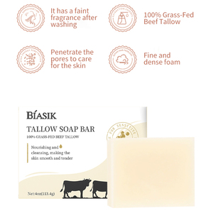 Bán buôn <span class=keywords><strong>handmade</strong></span> nhẹ nhàng Whipped 100% cỏ Thịt Bò mỡ động vật thanh hữu cơ cho cơ thể chăm sóc da làm sạch nuôi dưỡng êm ái xà phòng - Product Image 2