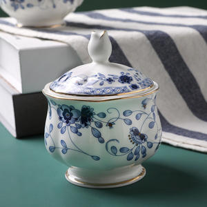 Service à café en porcelaine fine, comprenant tasses et soucoupes en céramique, idéal pour les fêtes, service à thé anglais, service pour le thé de l'après-midi - Product Image 2