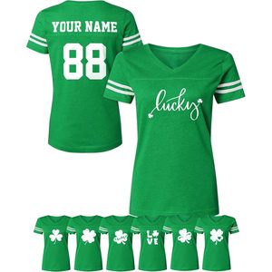 Camisetas Personalizadas para el Día de San Patricio, Cuello en V, Unisex, para Adultos, Estilo Irlandés, Impresión por Transferencia de Calor, 140 g/m² - Product Image 3