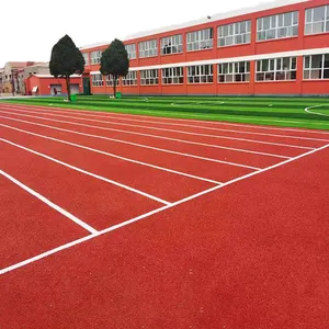 Plancher extérieur de gymnase Piste en plastique Tartan en caoutchouc Surface de voie