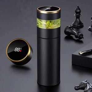 Bouteille de séparation de thé Beeman en promotion avec affichage LED de la température, tasse isotherme double paroi en acier inoxydable 350 ml pour <span class=keywords><strong>voiture</strong></span> et bureau, à boire directement - Product Image 1