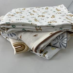 Mantas de bebé con estampado de animales de panal de gofres de algodón 100% para recién nacidos - Product Image 6