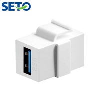 Adaptateurs USB Noir et Blanc Type A Norme Américaine AMP USB Droits Double USB 3.0/2.0 Connecteur Femelle Certifié CCC Garantie 3 Ans