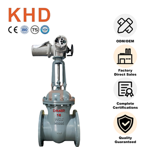 KHD Factory Electric Carbon Stahl Absperr schieber Dn400 Pn16 Flansch Wcb Absperr schieber mit guter Korrosions beständigkeit - Product Image 1