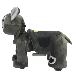 Mainan kuda tunggangan mainan hewan goyang on, mainan mewah lembut naik kuda besar geser bayi roda kuda goyang uniseks 1 buah