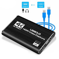 Tarjeta Capturadora de Audio y Video Portátil USB 3.0 a HDMI 4K 1080P 60fps para Grabación con OBS en Laptop
