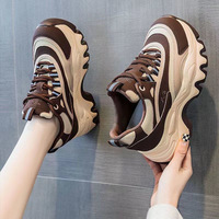 Chaussures tendance pour femmes printemps-automne 2024, baskets décontractées polyvalentes pour le campus avec fermeture à lacets, semelle épaisse, nouveau style