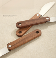 Ensemble de couverts pliables en acier inoxydable 304 pour le camping en plein air, couteau, fourchette et cuillère avec manche en bois de noyer massif