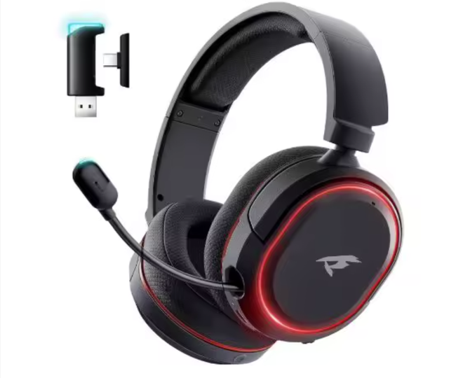 NEW FAV 2.4GHz Wireless USB Gaming Headphones 7.1 Surround Sound Big Earmuffs for PC Switch DIY 3-Year Warranty