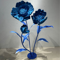 Aangepaste Handgemaakte Moderne Grote Blauwe Kunstbloemen Eva Papier Voor Bruiloft Bloemenontwerp Rekwisieten En Winkelcentrumkasten