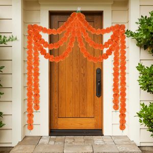 Guirnalda de Flores de Caléndula Hecha a Mano en México e India para el Día de Muertos, Halloween y Decoraciones de Boda - Product Image 5