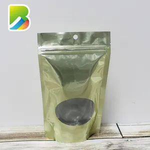 Foil Bag Ziplock Metalized Plastic Food Bags Metallic Gold Foil Resealable Ziplock Printed With Zip Lock Dust Packaging Bag