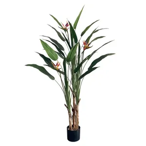 Planta artificial Strelitzia para decoração de casa, flor realista de 160 cm, pássaro do paraíso, planta artificial com flores