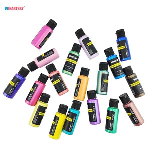 Sơn acrylic óng ánh, 18 màu, chai 2 oz/60ml, chuyển màu, sơn trên đá, gỗ vải, vải, gốm & đá - Product Image 2