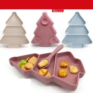 Mumlove Weihnachts baum Non-Spill Silikon Baby Geschirr Schüssel Bebe Cute Tazon Feeding Dinner Bowl Produkte aller Art