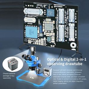 Kính hiển vi soi nổi ba mắt chuyên nghiệp JCID-M3750A 7-50X dùng cho sửa chữa bo mạch điện thoại di động - Product Image 6