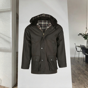 Chaqueta de Algodón Encerado para Hombre, Cortavientos, Impermeable, Transpirable, Estilo Safari, para Primavera y Otoño, Ropa de Trabajo para Exteriores - Product Image 2