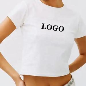 Camiseta Básica <span class=keywords><strong>de</strong></span> Verano para <span class=keywords><strong>Mujer</strong></span>, Estilo Y2K, Corta, Sexy, Ajustada, Lisa, 100% Algodón, Transpirable, <span class=keywords><strong>de</strong></span> Alta Calidad - Product Image 2