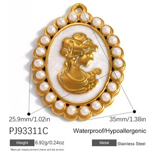 YIMEIL&Fashion Colgante de Acero Inoxidable con Baño de Oro 18K/Plata y Esmalte, Diseño de Estrella de Mar, Concha y Corona, Accesorios de Joyería DIY - Product Image 3