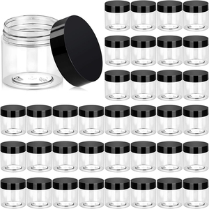 Pot cosmétique en plastique noir 50ml 100ml 200ml, contenant de crème en PET avec bouchon à vis pour emballage en gros - Product Image 6
