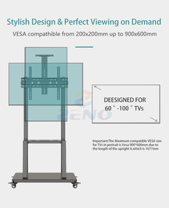 <span class=keywords><strong>Soporte</strong></span> Móvil para TV de hasta 100 Pulgadas con <span class=keywords><strong>VESA</strong></span> <span class=keywords><strong>100x100</strong></span> a 900x600 mm, Carga Máxima 150 kg/330 lb - Product Image 2