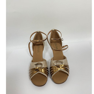 Professional Women's Latin Dance <strong>Shoes</strong> Mid-High Heel with Peep Toe Suede Lining Soft Sole <strong>Tap</strong> and Ballroom Training Sandals - Product Image 3