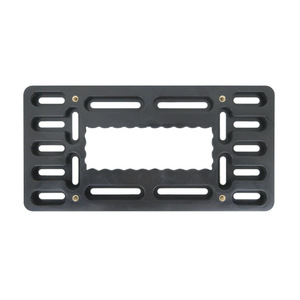 Cadre de plaque d'immatriculation noire américaine, support de plaque de voiture en plastique finition mate avec motif squelette découpé - Product Image 1