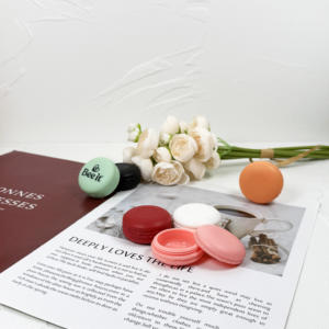 Bocaux en plastique ronds de différentes tailles, noir et blanc, pour crème pour les yeux, petits produits de soin de la peau - Product Image 1