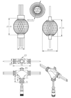Guirlande lumineuse extérieure transparente DC12V 23mm/35mm, lumières ponctuelles 3D RGB 360 degrés SMD3535 CRI90, boule de pixels LED, indice de protection IP68, pour hôtel