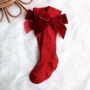 Chaussettes longues décontractées pour enfants, tendance et mignonnes, avec nœuds, pour l'automne et l'hiver, idéales pour Noël, pour bébés et jeunes enfants, vente en gros, offre spéciale - Product Image 4