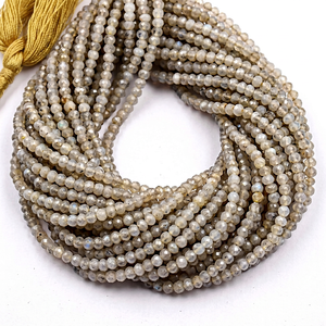 Cuentas facetadas de cuarzo rutilado dorado natural de 3-4 mm, vendidas por hebra de 13 pulgadas de largo, cuentas semipreciosas de rutilo dorado. - Product Image 1
