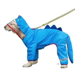 Fast Shipping Wholesale Manufacturer Taffeta Blue TPU Waterproof Full Season 3XL-8XL Large Dog Clothes Raincoat