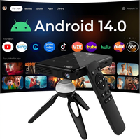 Mini projecteur DLP Android 14 intelligent WiFi portable, LED, batterie intégrée, cinéma maison, 1080p, 65 ANSI, très vendu