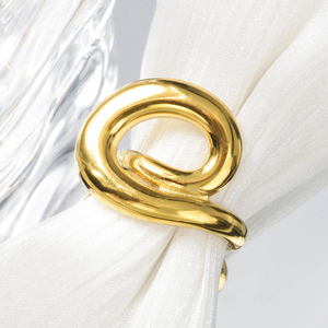 Fashion Trendy 18K Gold Plated Stainless Steel Wedding Bands or <b>Rings</b> for Women - Product Image 5